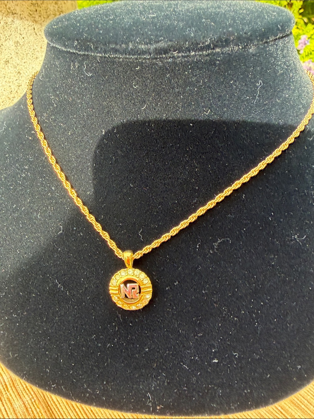 Nina Ricci Gold-Tone Rope Chain Necklace with Round Medallion - Women Jewelry
